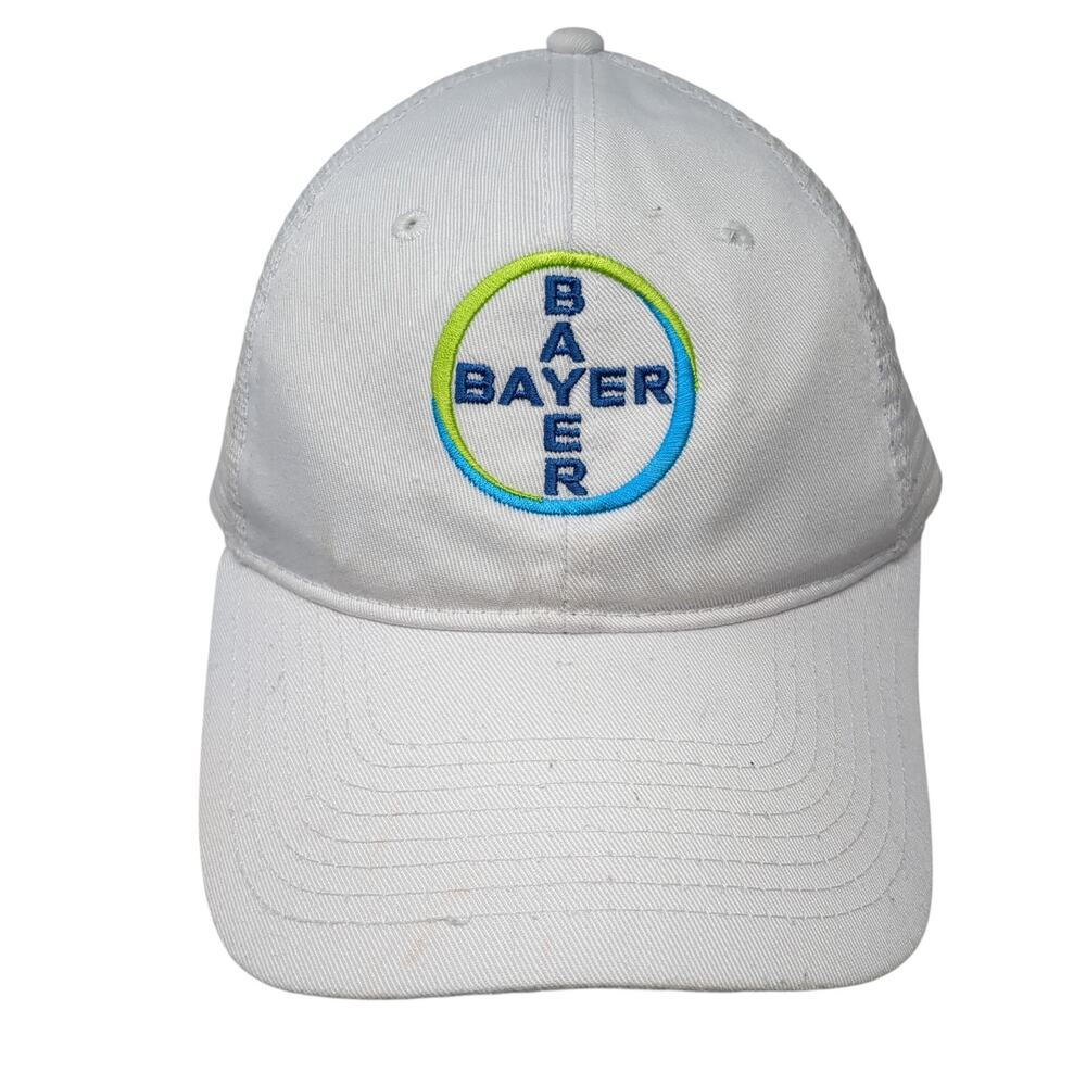 Bayer Snapback Trucker Hat White One Size Adjustable Mesh Back Embroidered